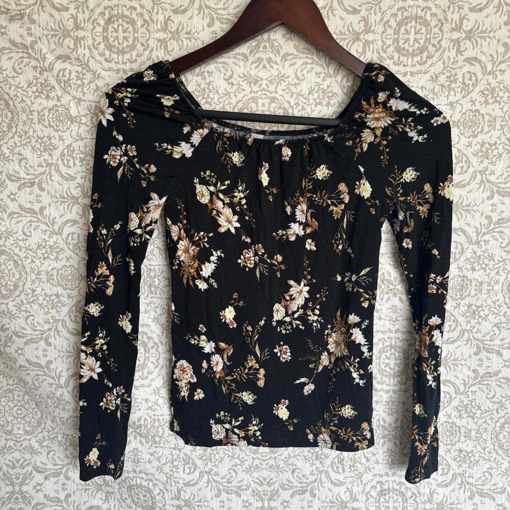 Floral Long Sleeve Girls Dress Shirt
